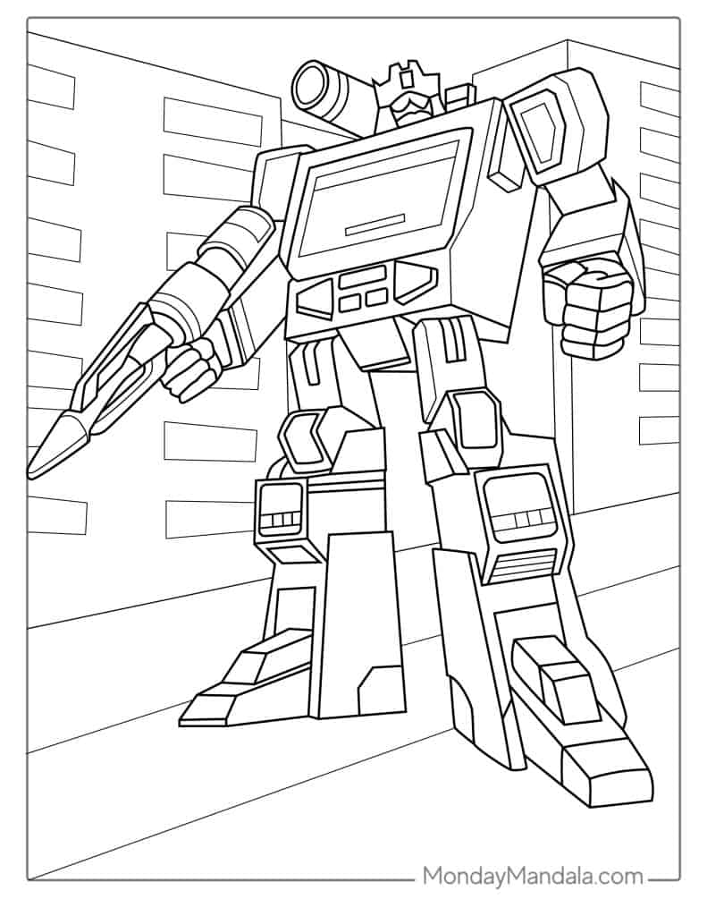 Transformers coloring pages free pdf printables