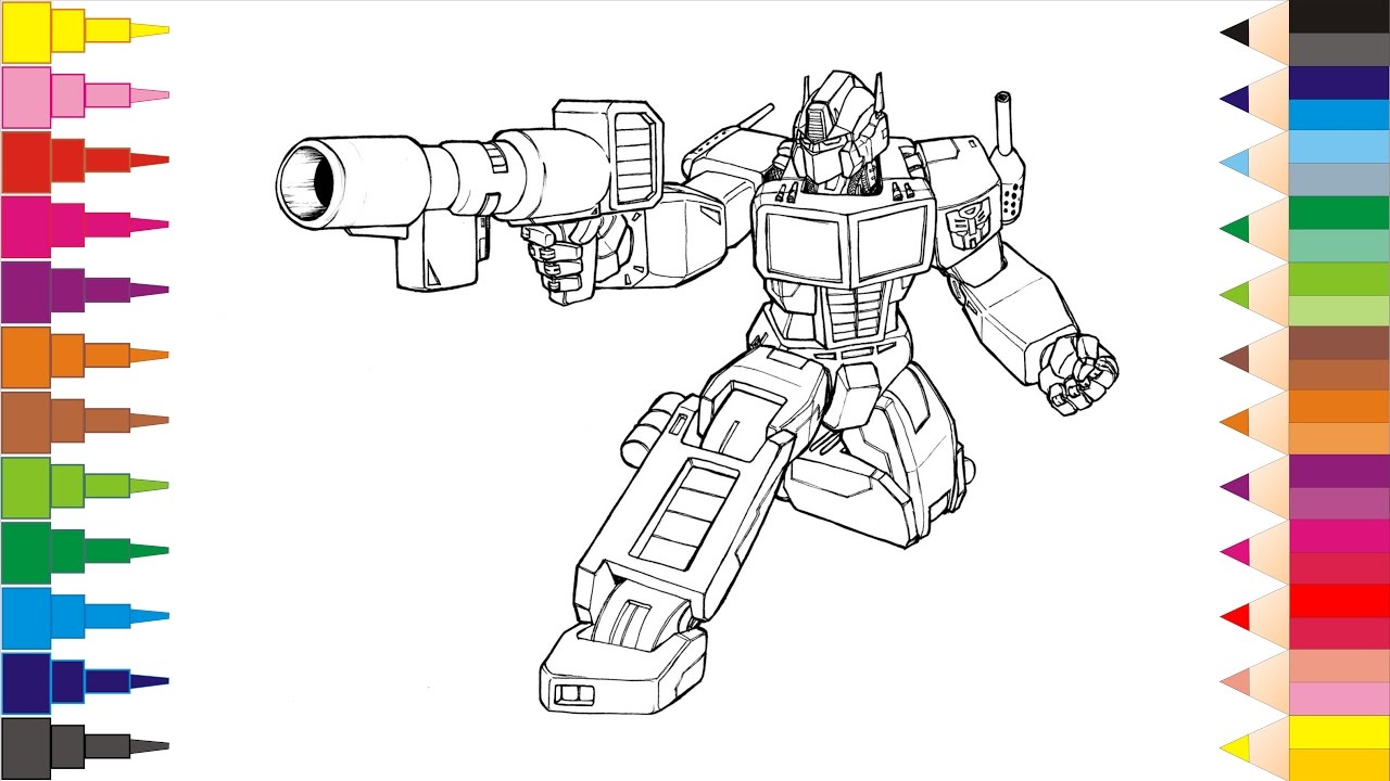Coloring pages transformers coloring book videos for children learning brilliant colors