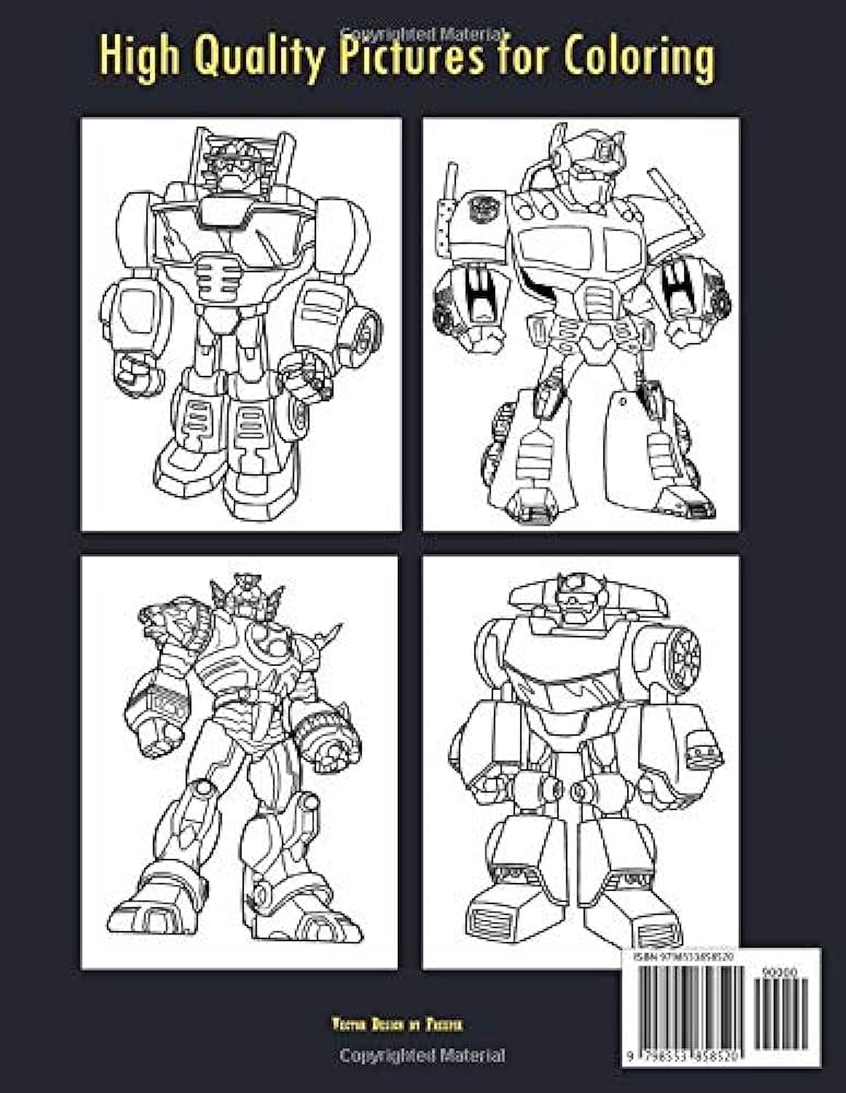 Transformers coloring book large transformers book to color for kids and adults coloring book to transformers fans of any ages with coloring pages sized x inches books