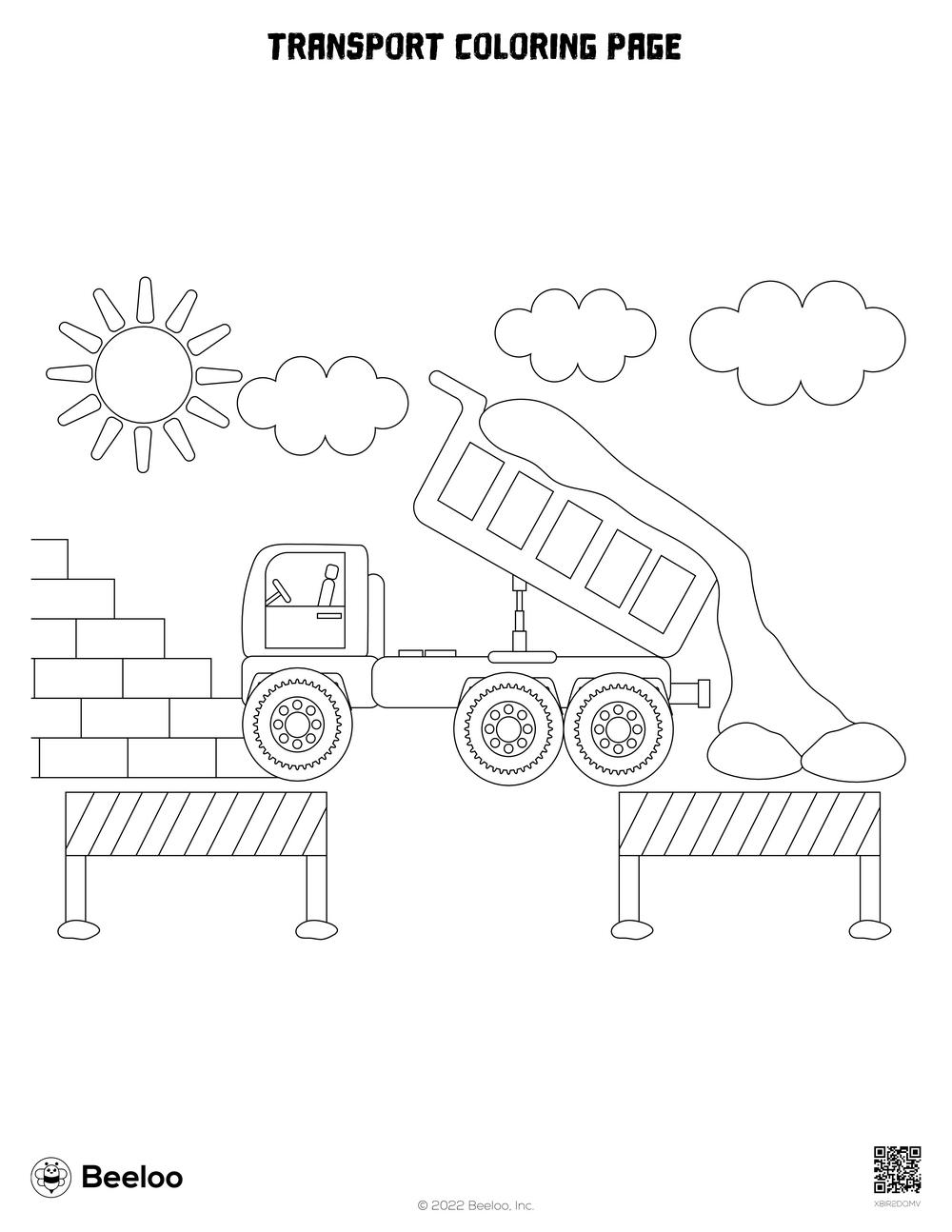 Transport coloring page â printable crafts and activities for kids