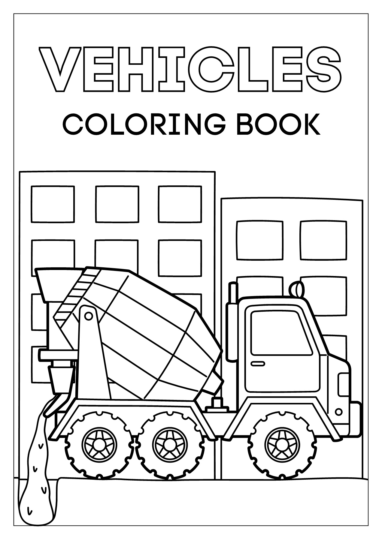 Vehicles transport coloring book