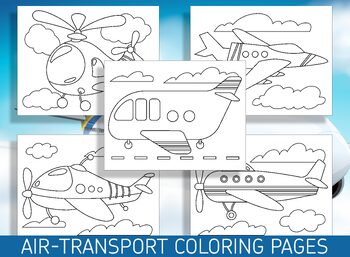 Up up away fun air transport coloring pages for preschool kindergarten