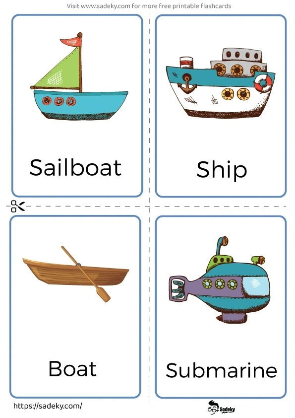 Printable transportation flashcards free download