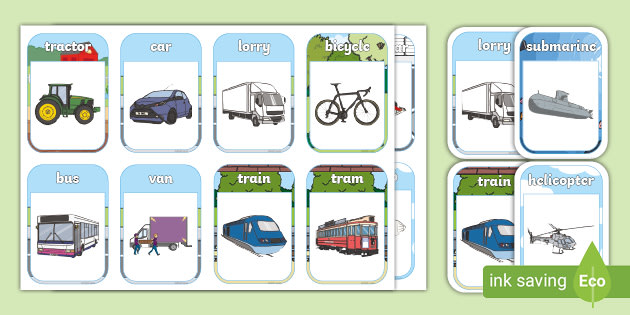 Transport flashcards teacher made