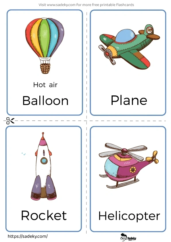 Printable transportation flashcards free download