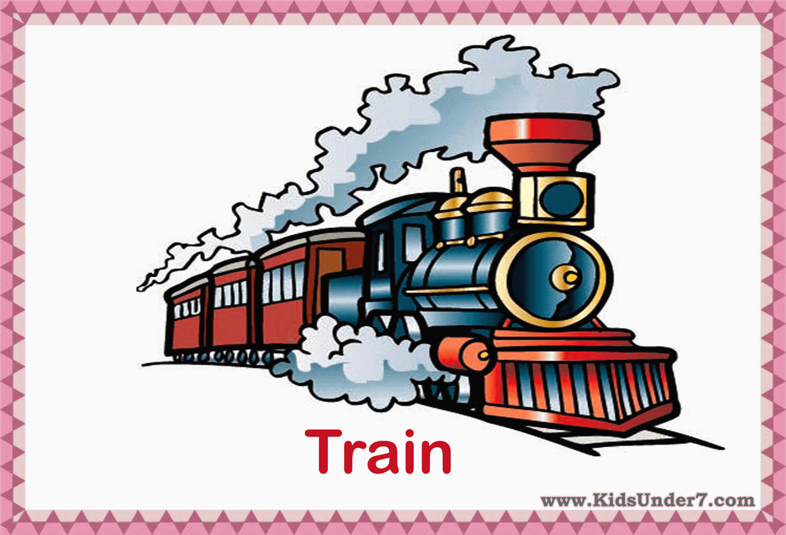 Kids under transportation flashcards