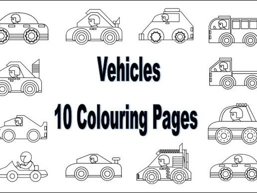 Vehicle colouring pages teaching resources