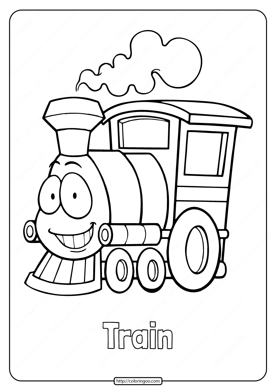 Cute train coloring pages for kids