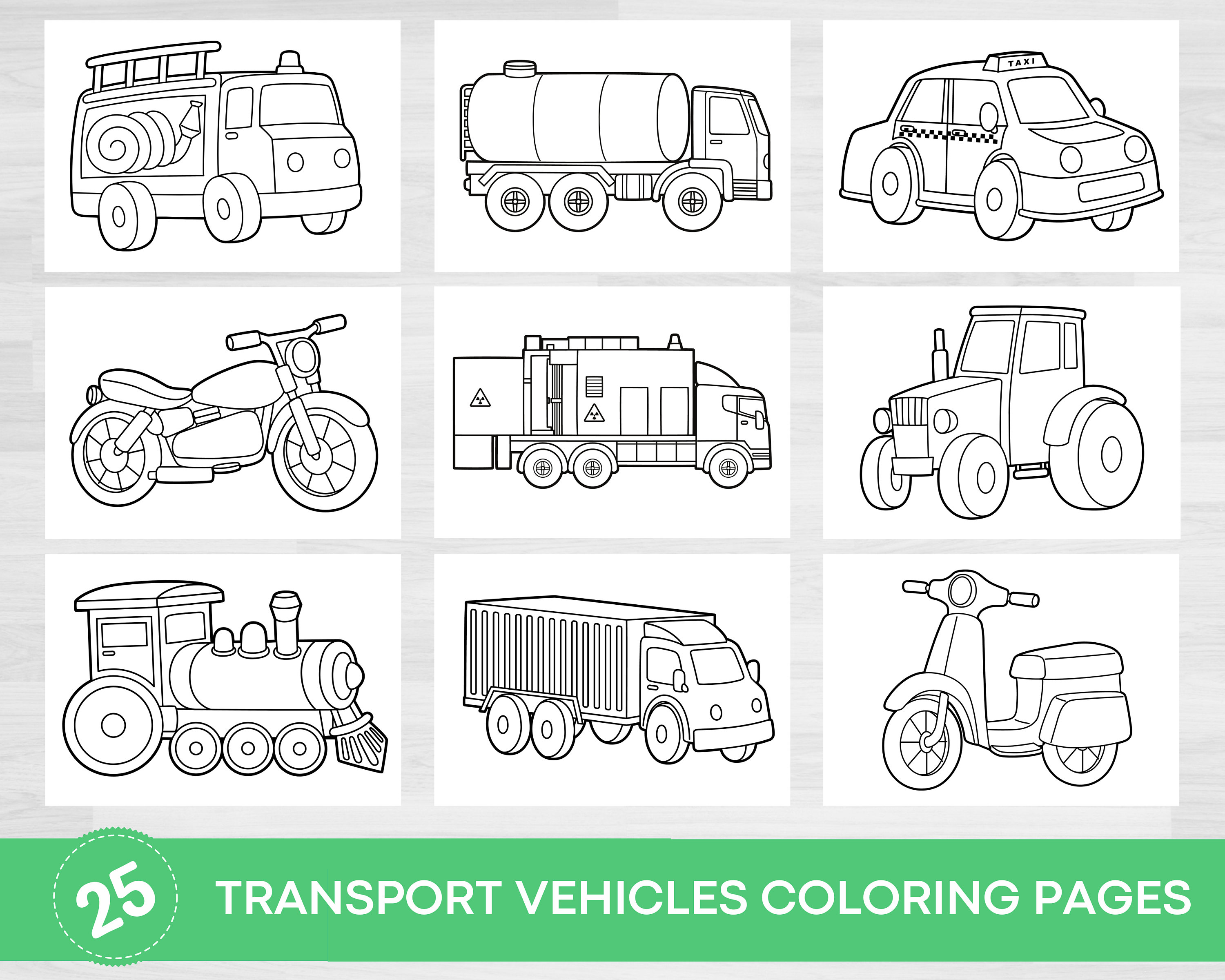 Transport vehicles coloring pages transport vehicle coloring activities coloring printables car trip activities coloring for kids