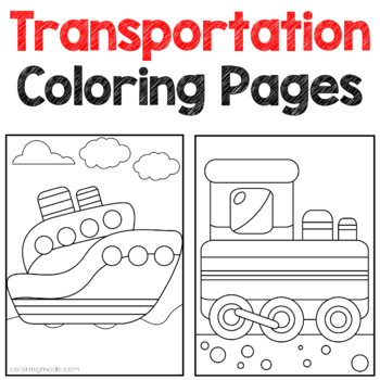 Transportation coloring pages for preschool cars and trucks and things that go