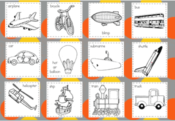 Transportation preschool printables