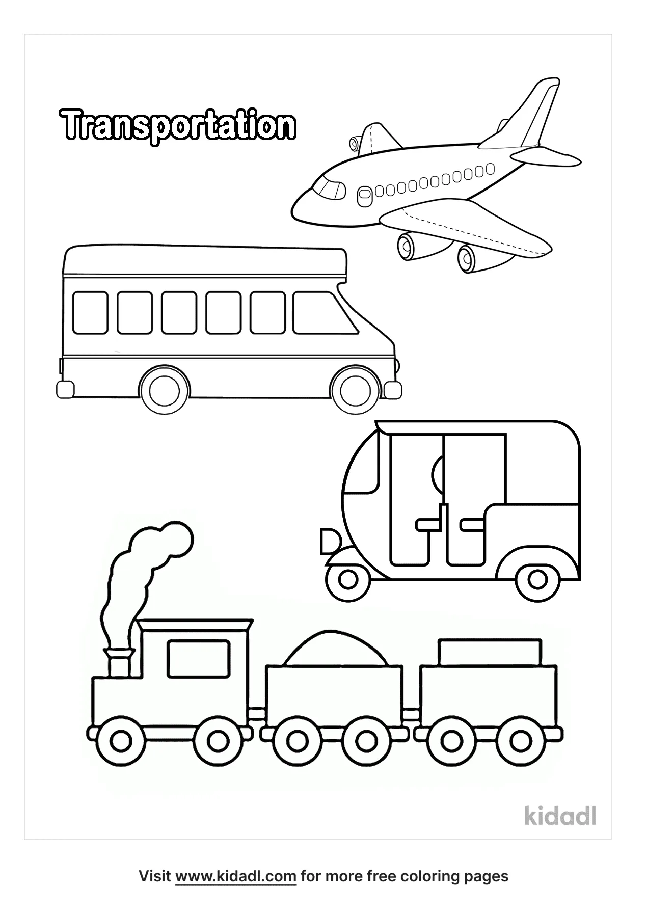 Free transportation coloring page coloring page printables