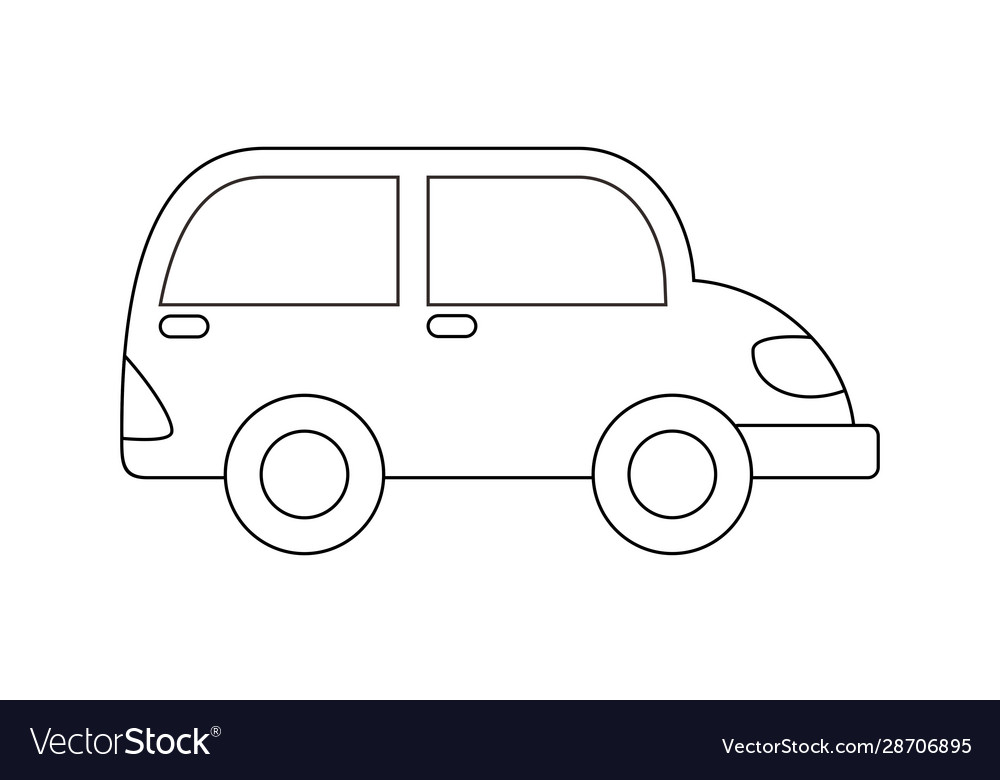 Car coloring book transportation to educate kids vector image