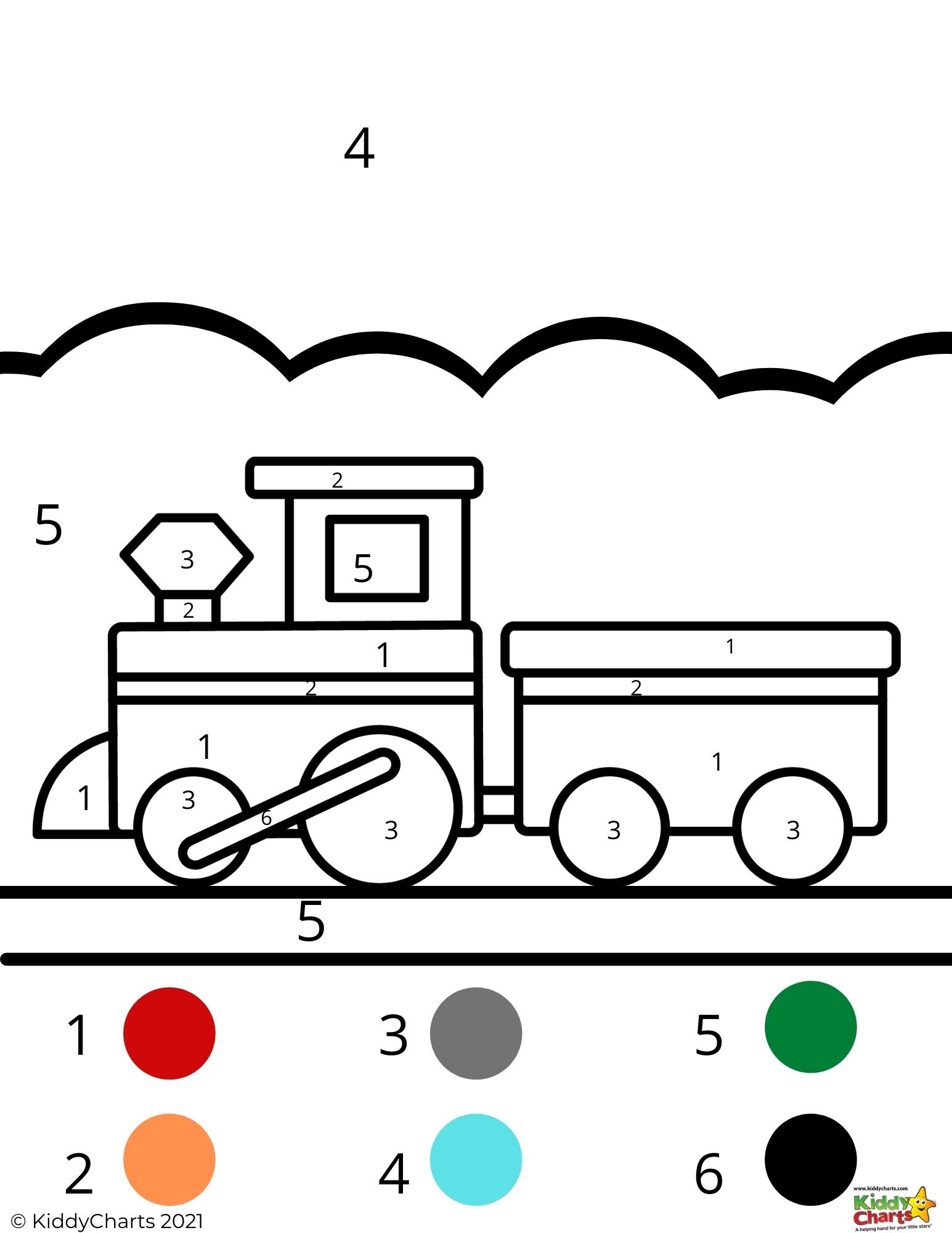 Color by numbers worksheets transportation