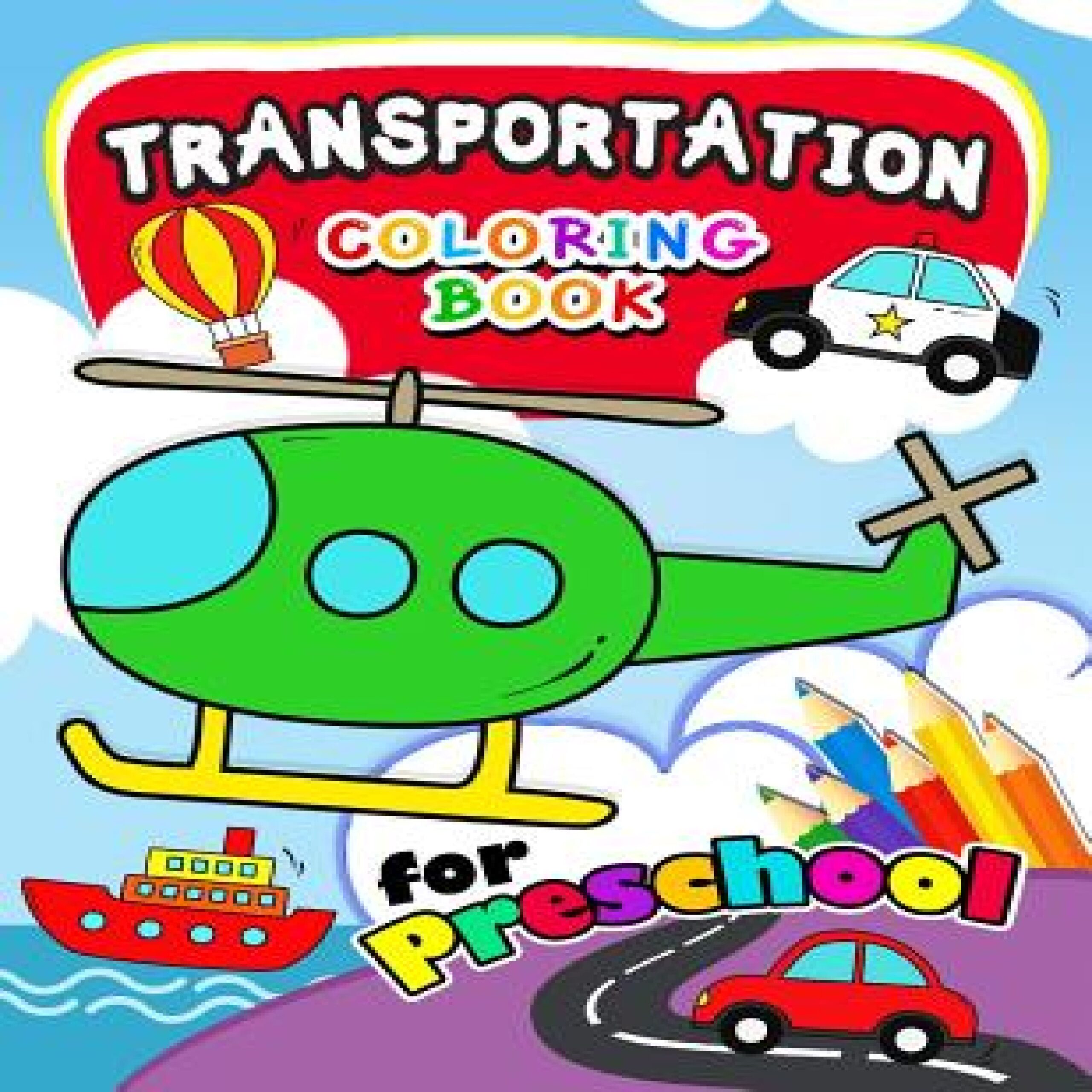 Transportation coloring book easy and fun transportation coloring book for kids made by teachers