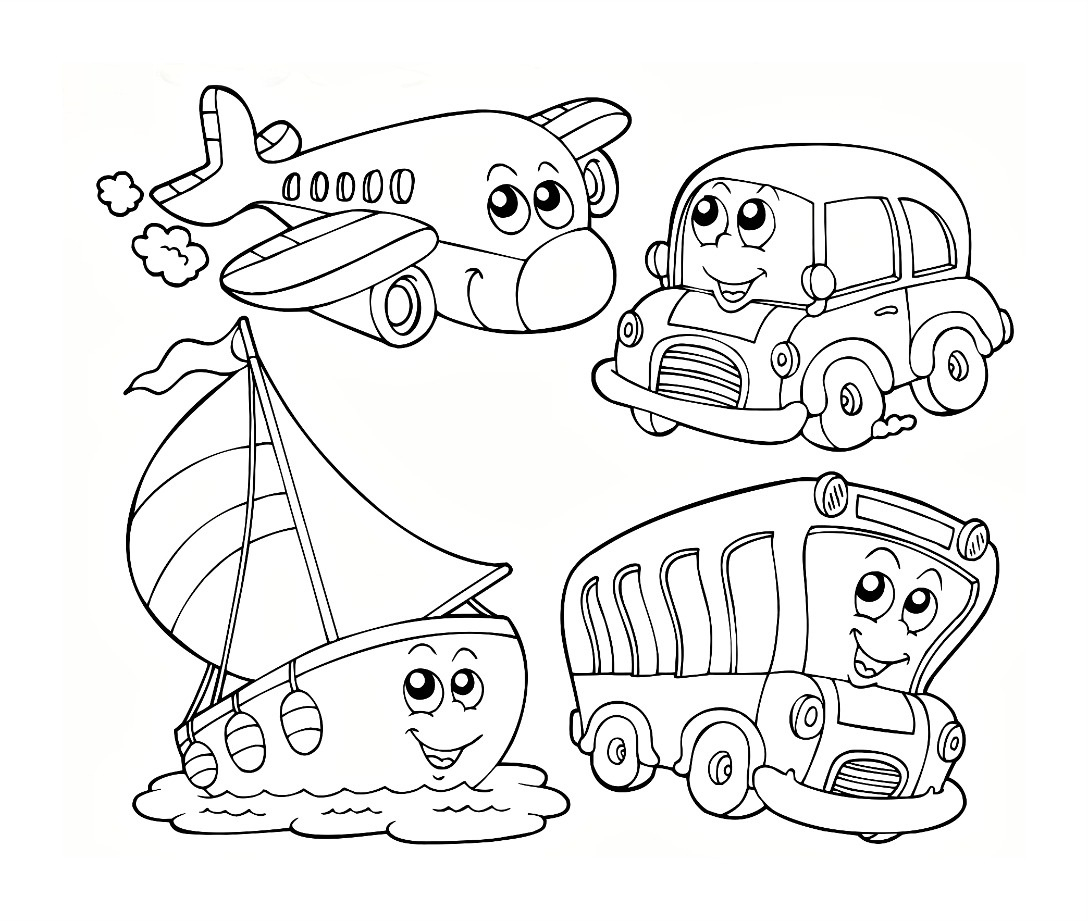 Lets us learn with these transportation coloring pages pdf