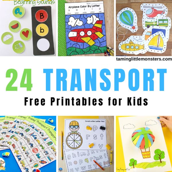 Amazing preschool transportation theme printables