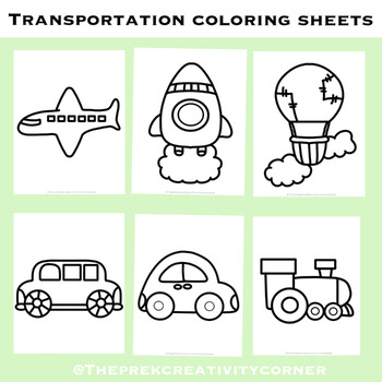 Transportation coloring pages by theprekcreativitycorner tpt