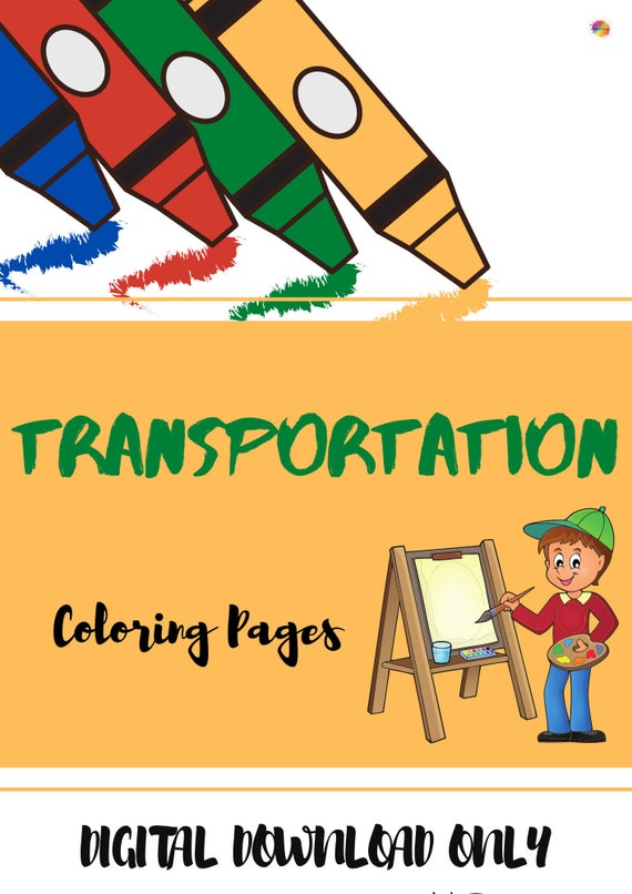 Transportation coloring pages coloring pages kids coloring sheets fun kids activities fun games instant download