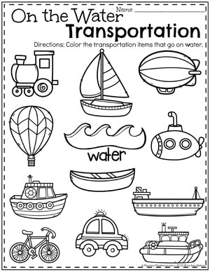 Transportation worksheets