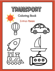 Transport coloring book for kids made by teachers