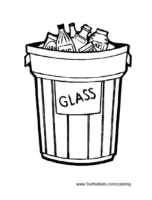 A trash can full of glass bottles earth day coloring pages coloring pages coloring pages for kids