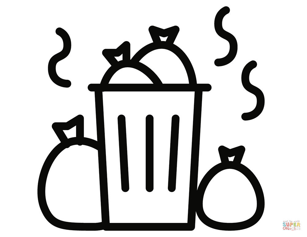 Trash can coloring page free printable coloring pages