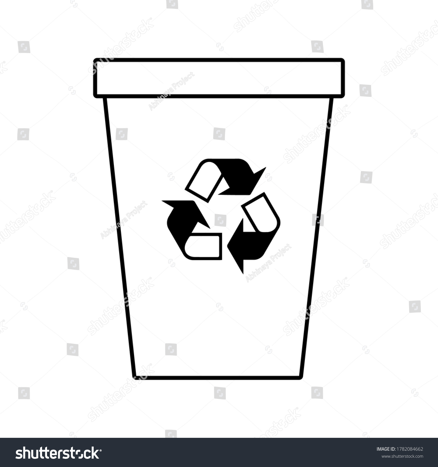 Draw trash can line vector coloring stock vector royalty free