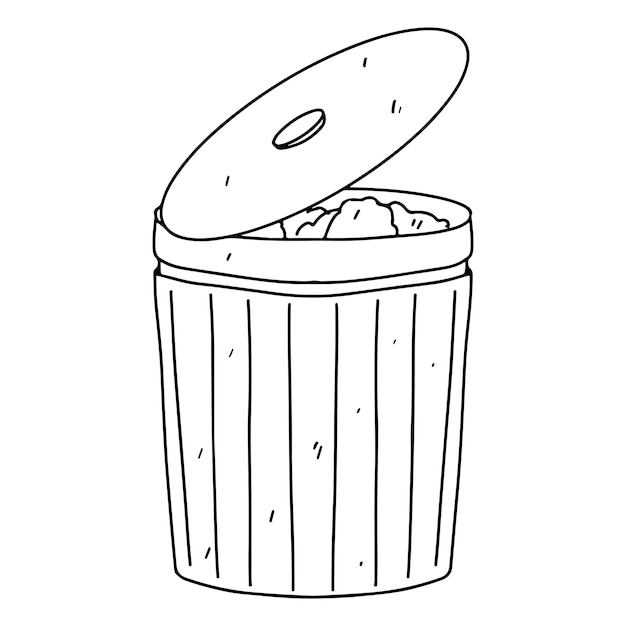 Trash can coloring pages vectors illustrations for free download