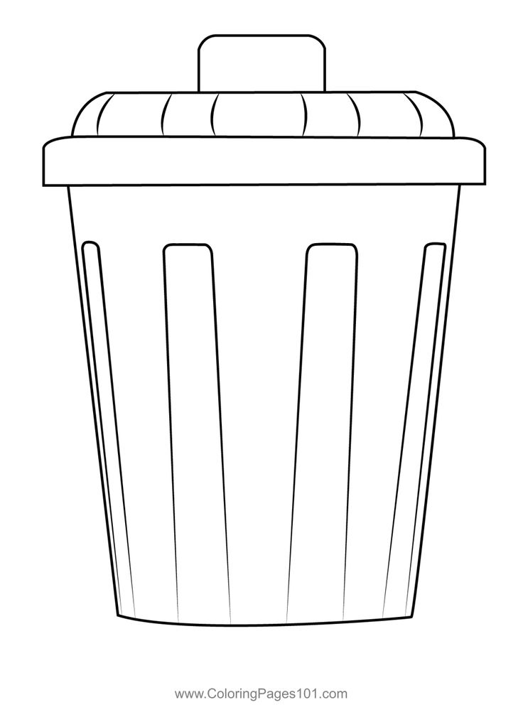 Garbage can coloring page garbage can coloring pages everyday objects