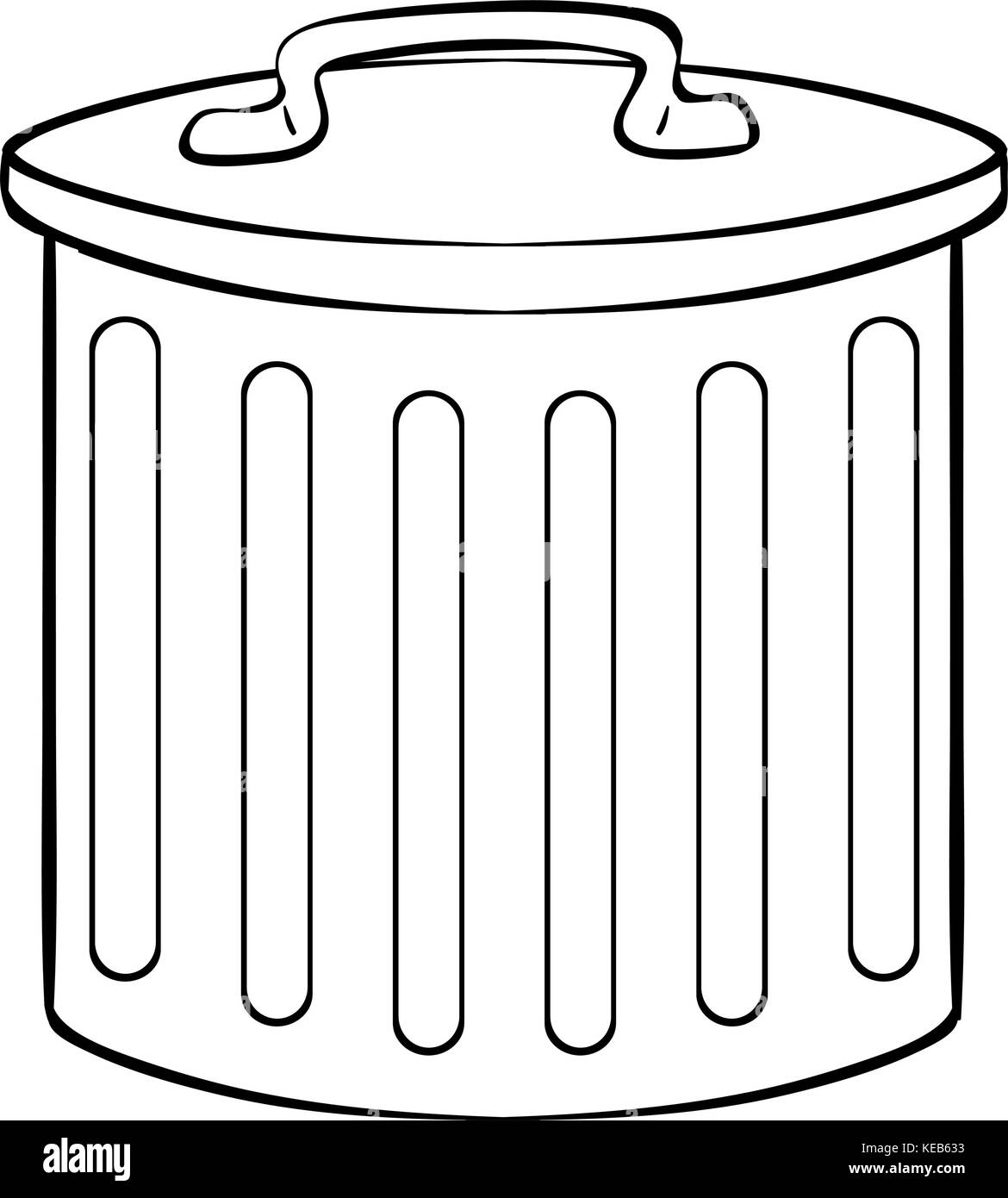 Cartoon drawing trash can black and white stock photos images