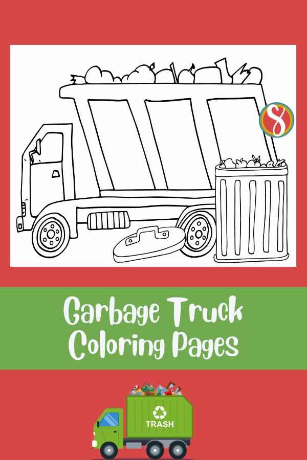 Free garbage truck coloring pages â stevie doodles