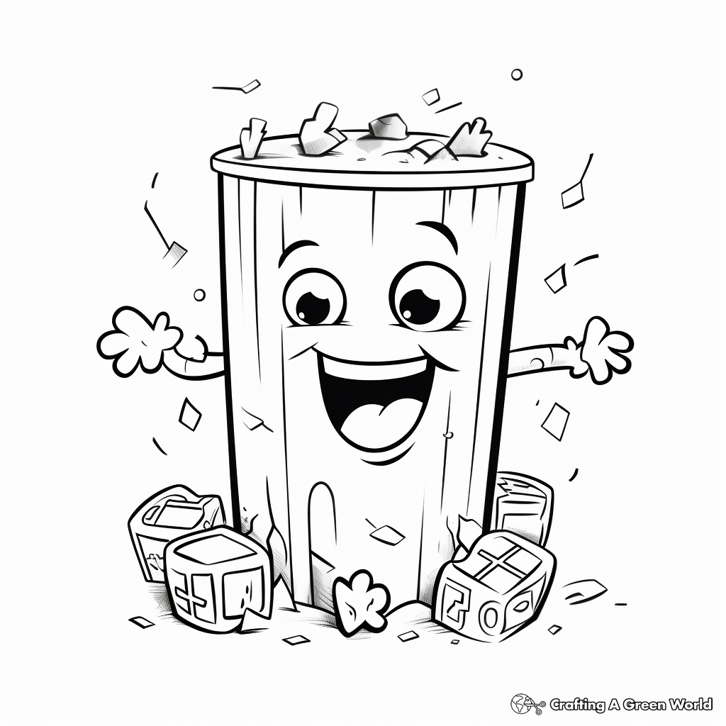 Trash can coloring pages