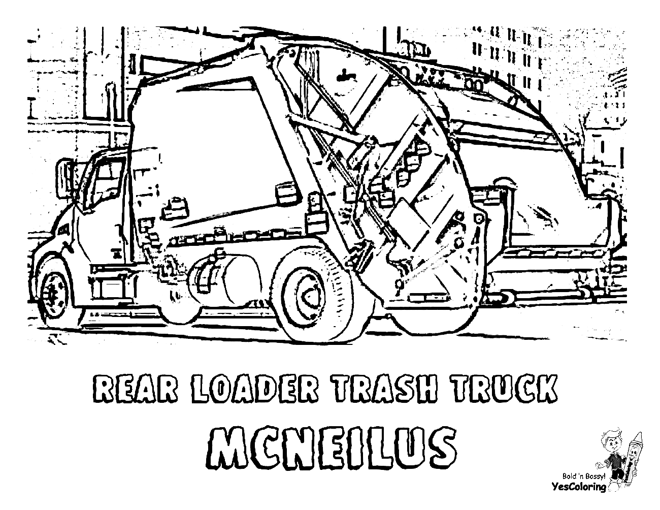 Garbage truck coloring pages printable for free download