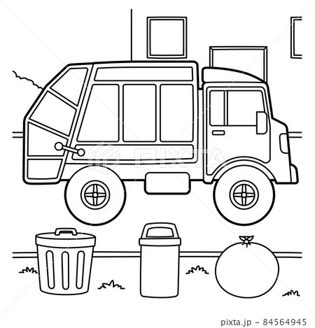 Garbage truck coloring page