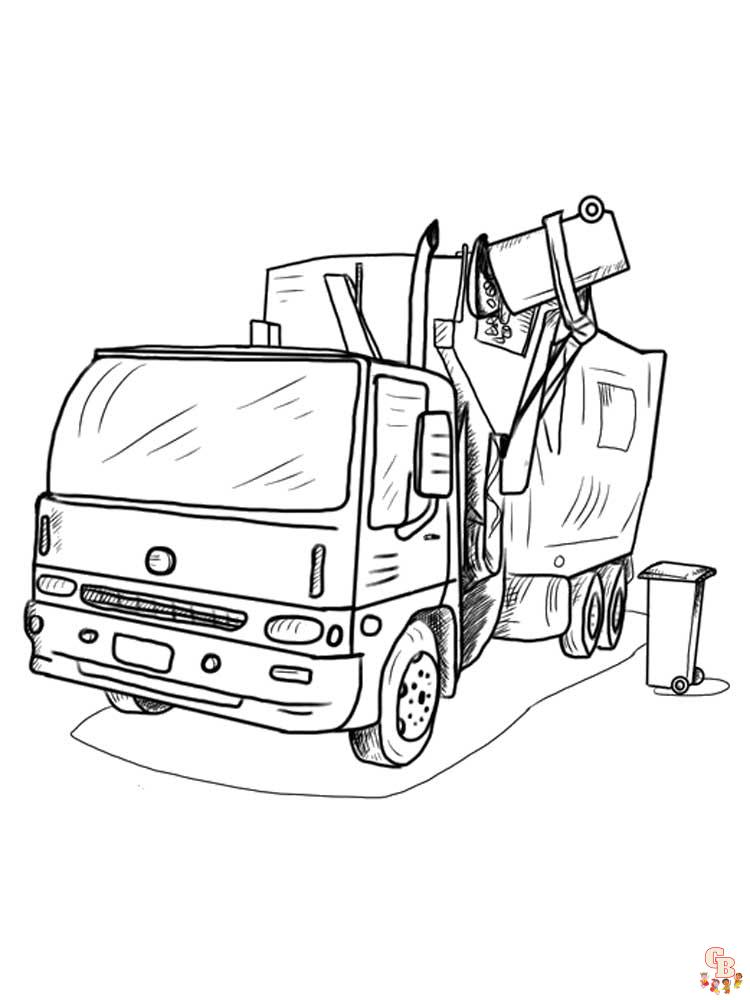 Free garbage truck coloring pages