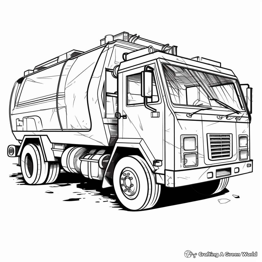 Garbage truck coloring pages