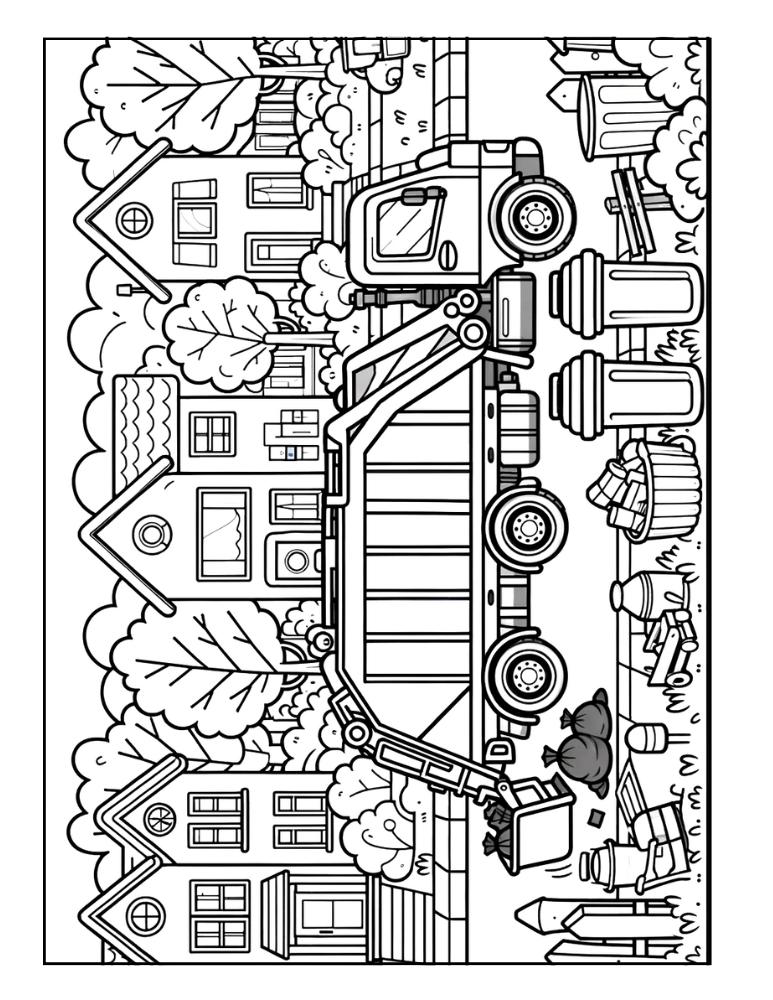 Free garbage truck coloring pages for kids