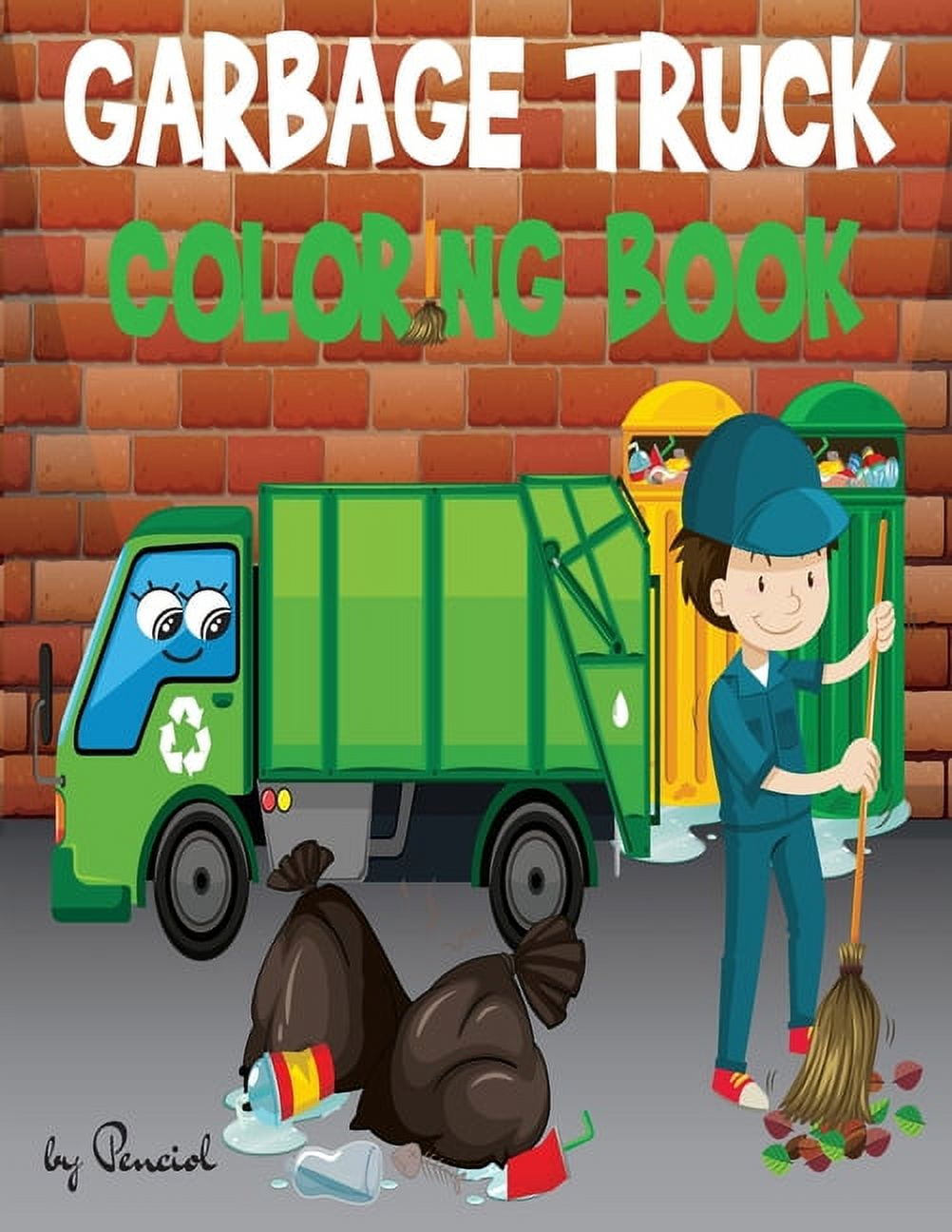 Garbage truck coloring book paperback