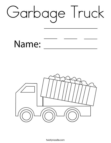 Garbage truck coloring page