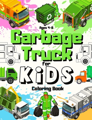 Garbage truck coloring book for kids ages