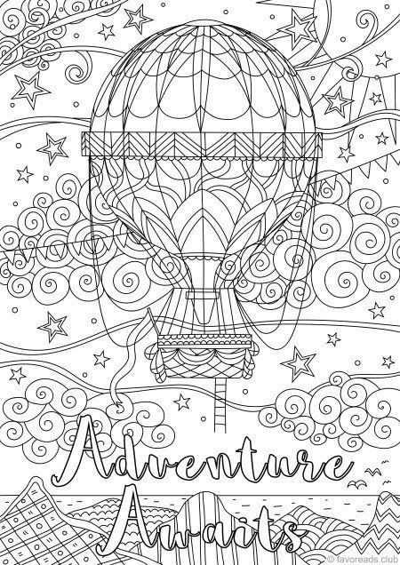 Adventure awaits printable adult coloring page from