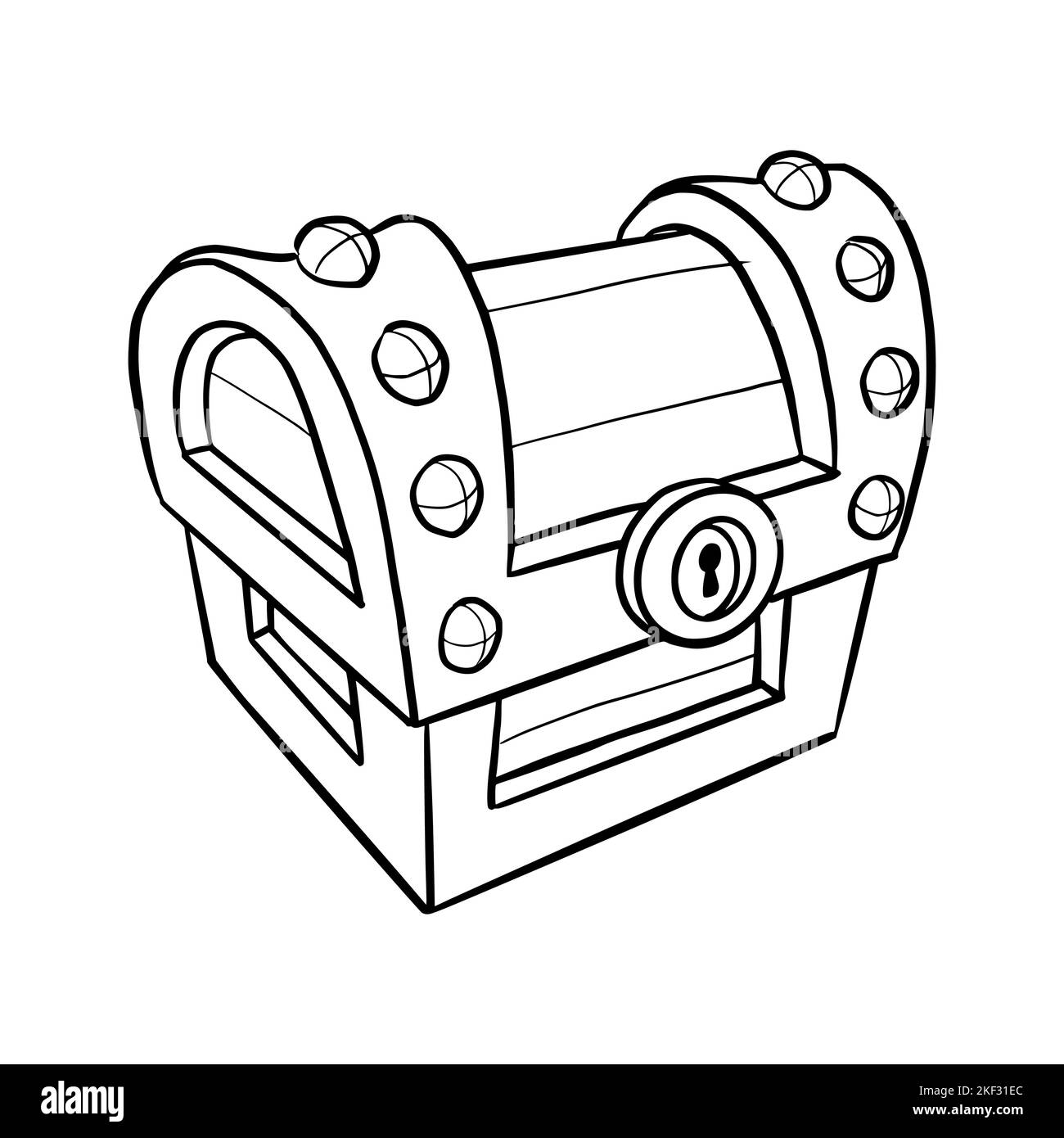 Treasure chest illustration black and white stock photos images