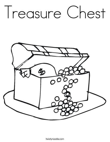 Treasure chest coloring page