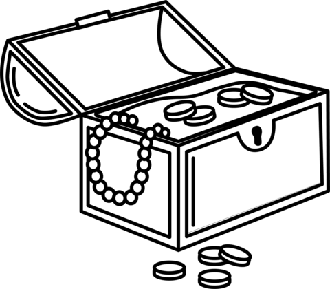 Treasure chest coloring page free printable coloring pages