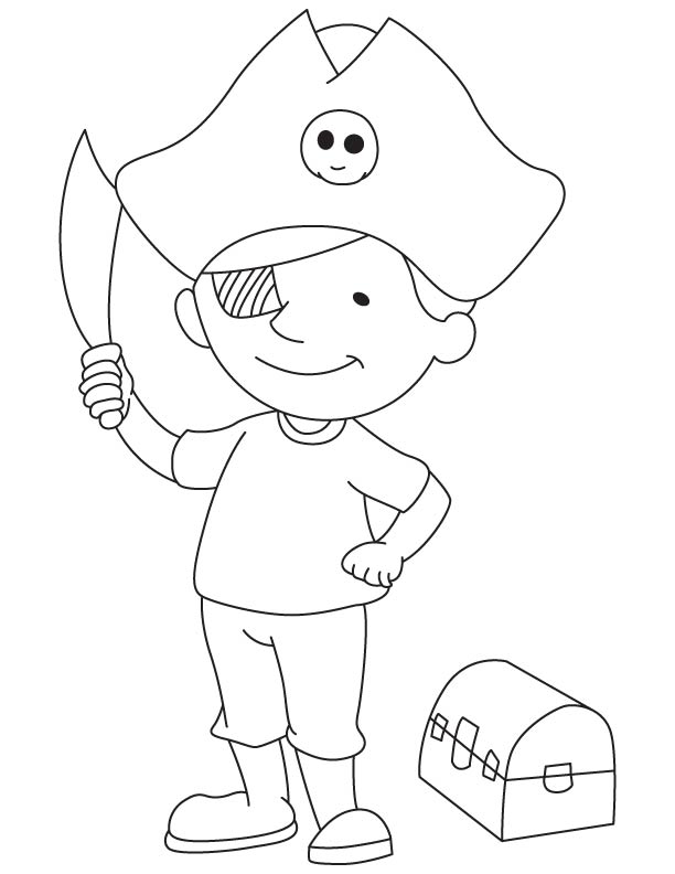 Pirate boy with treasure chest download free pirate boy with treasure chest for kids best coloring pages