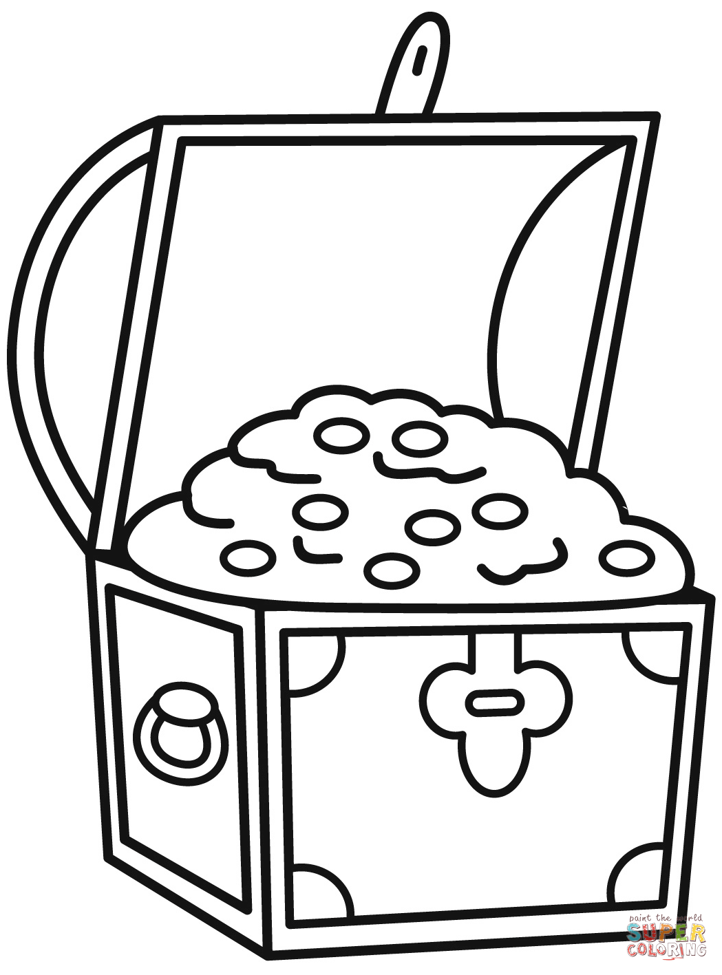 Treasure chest coloring page free printable coloring pages