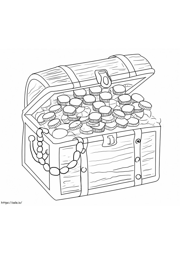 Treasure chest coloring page