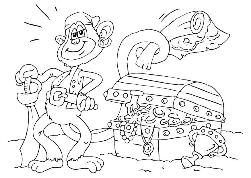 Coloring page treasure chest