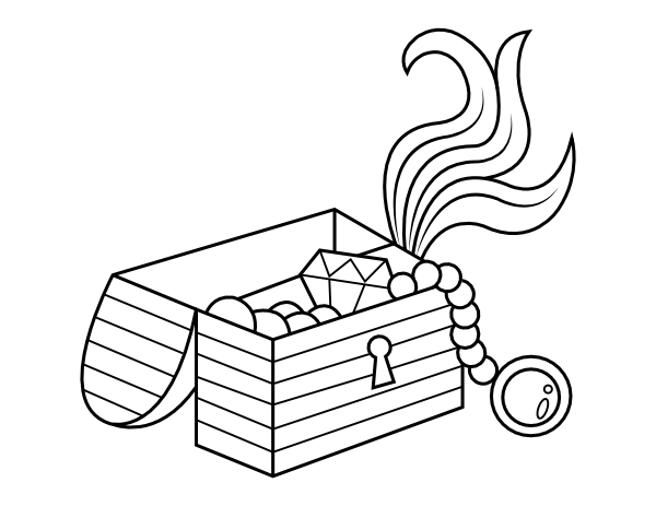 Printable treasure chest coloring page